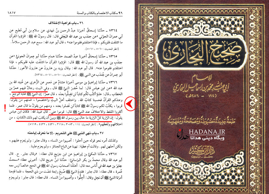 حديث القرطاس صحيح البخاري